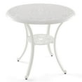thumbnail image 1 of Gymax Table à Manger Rond de Patio 31,5 Pieds' pour 4 avec Trou pour Parasol 2 Pieds' Table d'Appoint d'Extérieur, 1 of 7