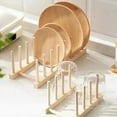 thumbnail image 3 of Kitchen Dish Drain Rack Wooden Book Cups Display Stand Tray Plate Drying Shelf Dishes Plate Drying  Shelf  For Kitchen Holder, 3 of 10