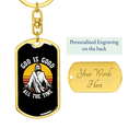 thumbnail image 3 of Good All The Time Stainless Steel or 18k Gold Premium Swivel Dog Tag Keychain, 3 of 8