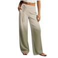 thumbnail image 3 of Women's Wide Leg Pants Baggy Lounge Yoga Loose Running Workout Side Drawstring Joggers with Pockets, 3 of 6