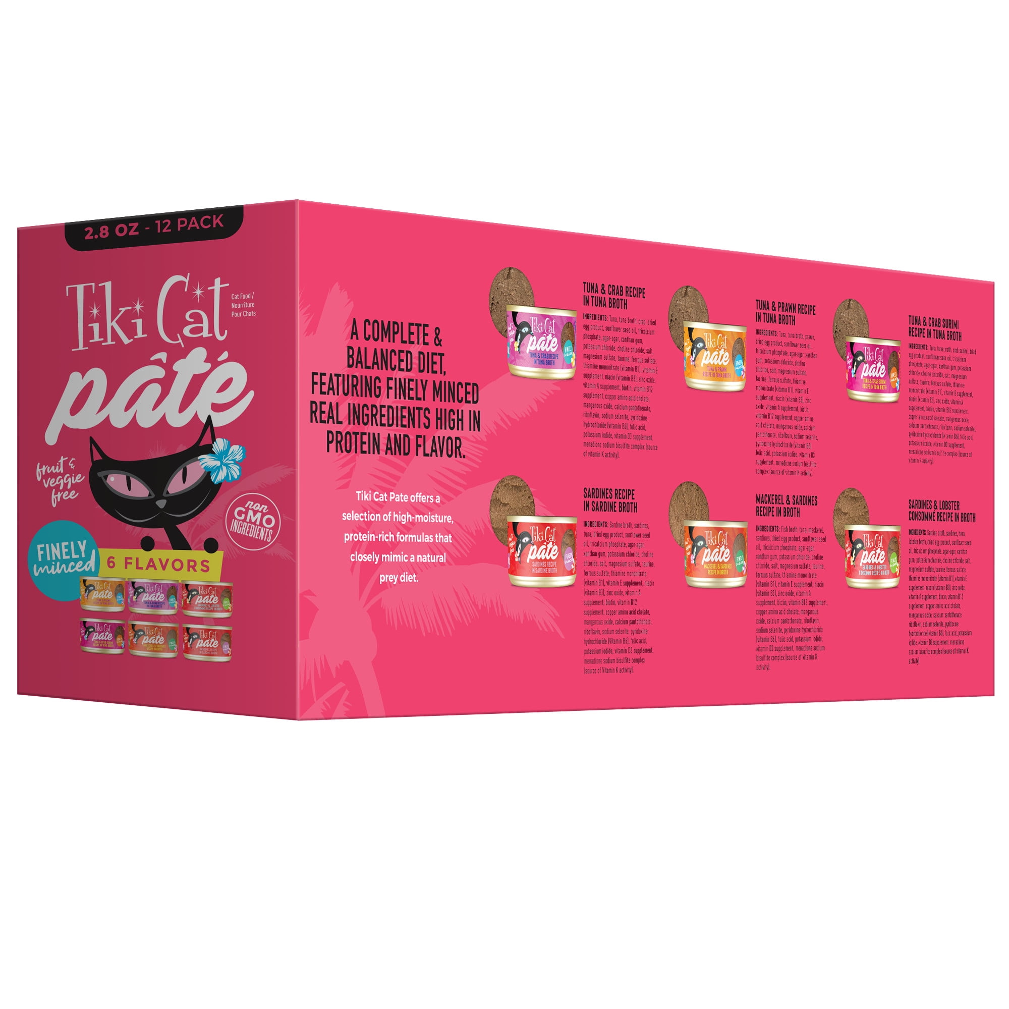 (2 pack) Tiki Cat Grill Pate Wet Cat Food, Variety Pack, 2.8 oz. Can (12 Count)