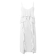 thumbnail image 5 of Vestido informal para mujer: cuello en V con volantes asimétricos, tirantes, ligero, de verano, 5 of 5