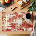 thumbnail image 2 of Placemats Set of 4, Red Ombre Woven Placemat, Linen Place Mats for Kitchen/Dining Tables, Gradient Abstract Art Vintage Washable Table Mats for Party, 2 of 8
