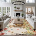 thumbnail image 3 of Cartoon Animal Rose Area Rugs 5x7 ft Retro Cute Lion Elephant Giraffe Zebra Mushroom Washable Rug Non Slip Indoor Carpet Absorbent Floor Mat for Living Room Bedroom Dining Room, 3 of 9