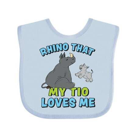 

Inktastic Rhino That My Tio Loves Me with Cute Rhinos Gift Baby Boy or Baby Girl Bib