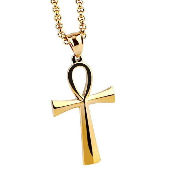 Gold silver color Ankh Crucifix Necklaces Pendants 14K Yellow Gold Symbol of Life Cross Necklaces Jewelry Gifts