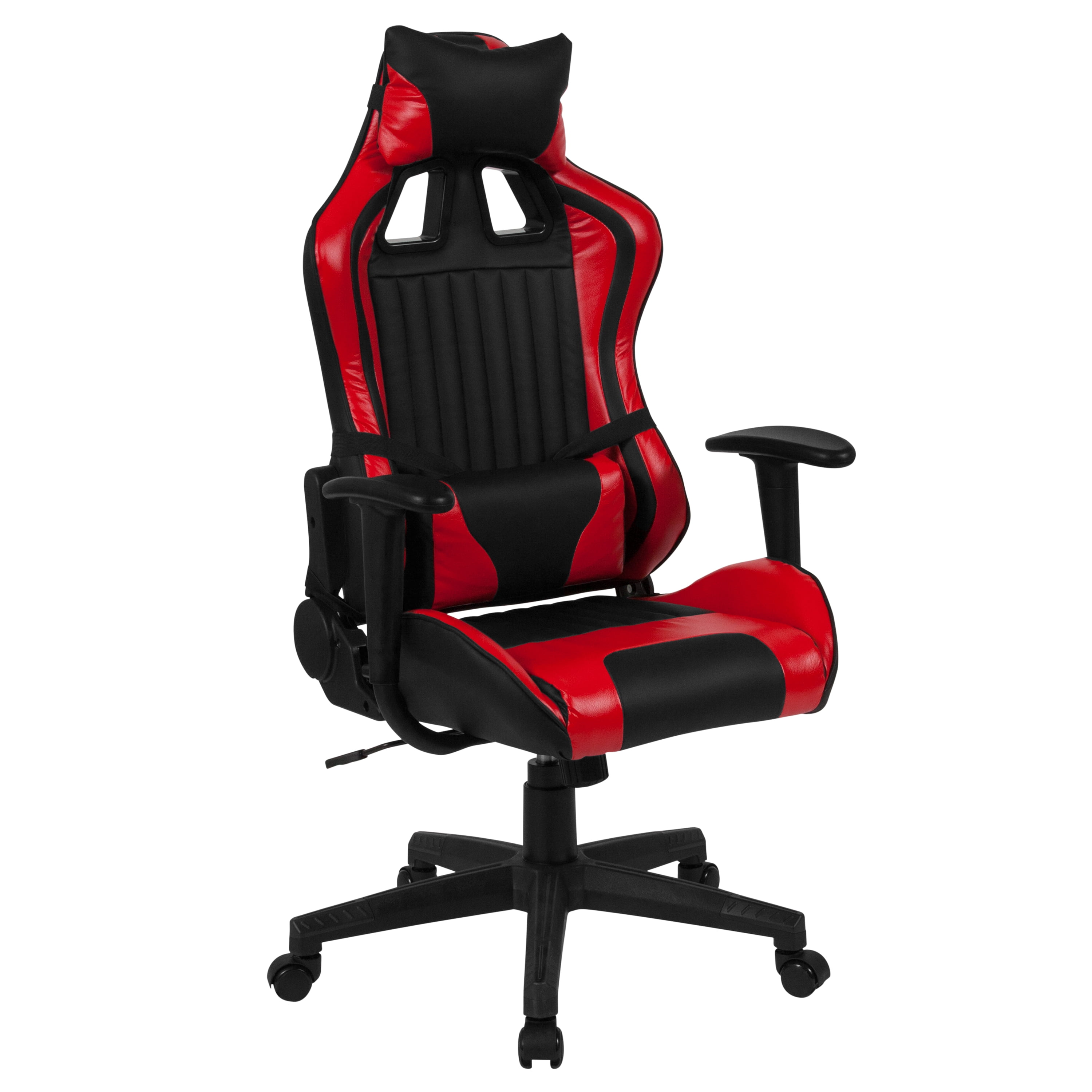Flash Furniture Berland Comfort Series High Back Black And Red Executive Reclining Racing Gaming Swivel Chair With Adjustable Lumbar Support