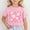 Z5-Pink, variant on Toddler Girl Shirts Girls Cartoon Print Fashion Round Collar Loose Hugh Leisure T Shirt With Short Sleeves Girls' Tops, Tees & Blouses Black,6-7 Years