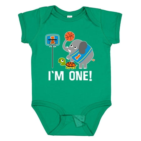 

Inktastic Basketball 1st Birthday for One Year Old Gift Baby Boy Bodysuit