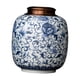 thumbnail image 4 of Tarro de té de porcelana oriental con tapa, contenedor de té de mesa, hogar creativo Azul y blanco, 4 of 9