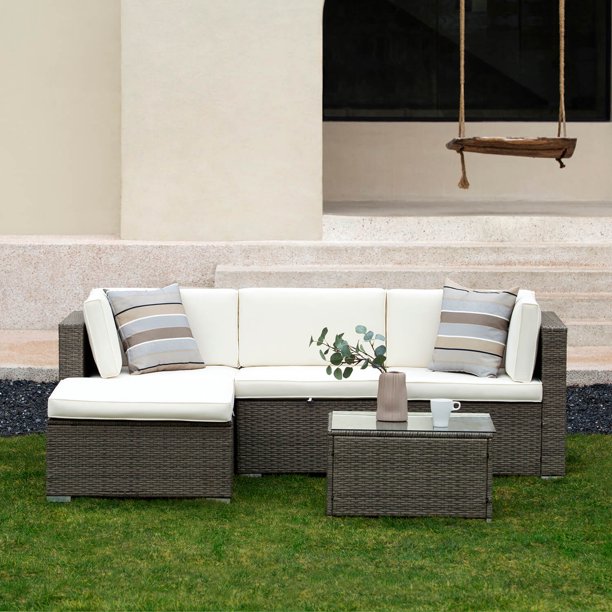Devoko 5 Pieces Patio Furniture Set Upgraded Outdoor Conversation Set