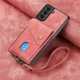 thumbnail image 2 of Nalacover for Samsung S21, Slim Case Wallet with Credit Card Holder, Back Flip Premium Leather Magnetic Clasp Kickstand Wirst Hand Strap Shockproof Cover for Samsung Galaxy S21, Pink, 2 of 7