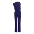 thumbnail image 1 of Women's Solid Color Jumpsuit Straight Pants - Polyester Spandex, Spaghetti Strap, Wide Leg, Casual Loose Fit Design, 1 of 3