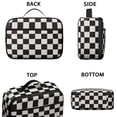 thumbnail image 3 of Black and White Checkered Pattern Insulated Lunch Bag Teens,Bento School Lunch Bag for Teens for Work,Picnic or Travel 10.6x7.7x4.3 Inches,12 Can Capacity, 3 of 6