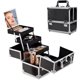 thumbnail image 1 of Maletin para Maquillaje, Estuche de Maquillaje Profesional con 3 Bandejas y Espejo, Caja de Maquillaje Portátil con Cerradura, Aluminio Caja para Maquillaje Ideal Para Viajes y Cosmetiquera (Negro), 1 of 4