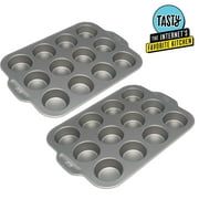 Tasty 2 Piece Carbon Steel Non-Stick Muffin Pans, 12 Cups