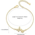 thumbnail image 4 of 925 Sterling Silver Double Butterfly Bracelets for Women Dainty Gold Plated CZ Insect Link Bracelet Distance Matching Chain Bracelet Jewelry Christmas Gifts for Best Friends Sister, 4 of 6