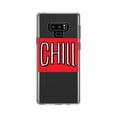 thumbnail image 1 of DistinctInk Clear Shockproof Hybrid Case for Samsung Galaxy Note 9 - TPU Bumper, Acrylic Back, Tempered Glass Screen Protector - CHILL with red background, 1 of 9