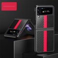 thumbnail image 5 of Ultra Slim Case for Samsung Galaxy Z Flip4 5G, Carbon Fiber Cover, Full Protection, Strong Impact Resistance Hard PC Heavy Duty Shockproof Protective Case for Samsung Z Flip 4 5G 2022,Red, 5 of 5