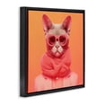 thumbnail image 2 of Stupell Industries Contemporary Retro Glasses Cat on Orange Black Floating Frame Canvas Art, 18 x 18, by Roozbeh, 2 of 8