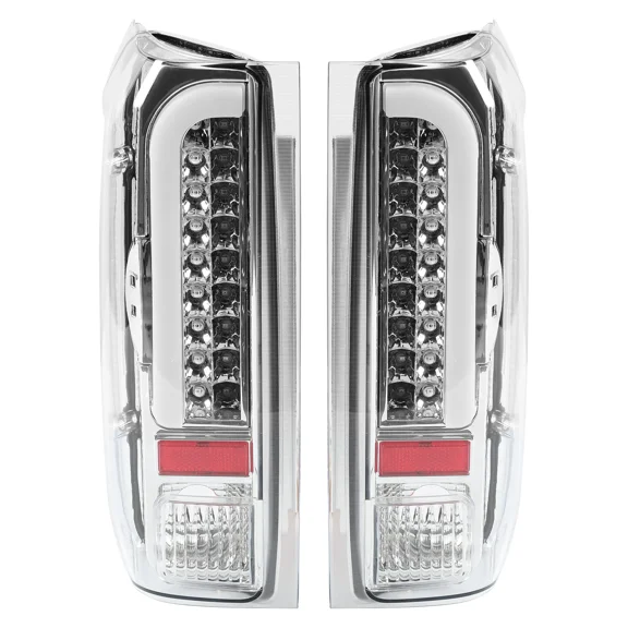 Kojem LED Tail Light Assembly for 1990-1997 Ford F150/250/350/Bronco/Super Duty Compatible with Styleside Models LED Tube Bar 3D Brake Light Lamps Pair - Clear Lens