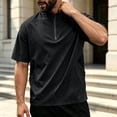 thumbnail image 2 of Avirosel Men's Casual Color Block Short Sleeve Cage Jacket Half Zip Breathable Athletic Training Apparel for Outdoor Activities Black, 2 of 7