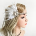 thumbnail image 4 of Diadema Flapper De Los Años 20 Locos Años 20 Gran Diadema De Plumas De Gatsby Blanco Sunnimix Diadema de mujer Flapper, 4 of 8