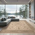 thumbnail image 2 of ODIKA 8'x10' Washable Area Rug Durable, Non-Slip Beige and Sage Floral Elegance Intricate Botanical with Classic Charm for Living Room, Under Sectional, Family, 2 of 7