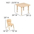 thumbnail image 6 of Flash Furniture 24" Square Natural Plastic Height Adjustable Activity Table Set with 2 Chairs, 6 of 10