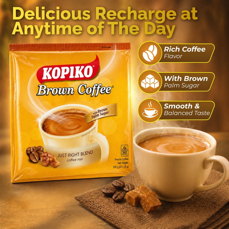 Kopiko 3in1 Instant Brown Coffee with Creamer and Sugar - 24