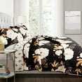 thumbnail image 5 of Lush Decor Zinnia Floral Cotton Reversible Quilt, Full/Queen, Black/Gold, 3-Pc Set, 5 of 11