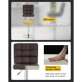 thumbnail image 4 of BestOffice Bar Stool with Adjustable Height & 360-Degree Swivel, Brown, Set of 2, 4 of 7