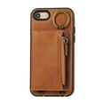 thumbnail image 5 of Allytechgroup Stylish iPhone SE 2022//2020/ iPhone 8 7 Wallet Case, Multi-functional and Durable, Ring Holder Hand Wrist Stand Shockproof Case for Women Men, Brown, 5 of 7