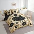 thumbnail image 3 of Manfei Black Pumpkin 7pcs Bedding Comforter Set,Retro Rustic Flower Queen Bedding Sets,Fall Farm Queen Sheet Sets For Girl Boys,Microfiber Bedroom Decor Reversible, 3 of 8