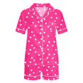 thumbnail image 5 of HUJlwoi Women Printed Pajama Sets Classic 2 Piece Pj Sets Button down Pocket Shirts Lounge Sets Short Sleeve Sleepwear with Shorts, 5 of 5