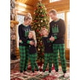 thumbnail image 6 of Family Christmas Matching Pajamas Set Christmas Tree Pattern Long Sleeve Tops Plaid Pants, 6 of 10