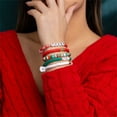 thumbnail image 6 of Wentin Reduced Bracelets Christmas Colorful Bracelet Set Gifts Christmas Braided Soft Clay Colorful Beaded Bracelet Letter Elastic Versatile Bracelet, 6 of 8