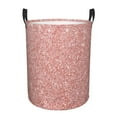 thumbnail image 1 of Balery Rose Gold Pink Glitter Cesta de ropa redonda con asas, impermeable, independiente, para ropa, juguetes, dormitorio y familia-Small, 1 of 6