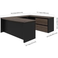 thumbnail image 5 of Bestar Connexion 5 Piece U Shaped Computer Desk in Antigua and Black, 5 of 11