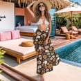 thumbnail image 3 of Yuyamidu Skull Floral Sarong Wraps Swimsuit Coverup for Women Semi-Sheer Womens Beach Cover Up Chiffon Bikini Cover Up Sun Protection Swimwear Bikini Wrap, 3 of 7