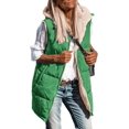 thumbnail image 1 of Womens 2023 Fall Reversible Vests Sleeveless Fleece Jacket Zip Up Hoodie Pockets Long Warm Winter Coat Outerwear, 1 of 6