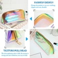 thumbnail image 3 of Bolsas de maquillaje holográficas transparentes, bolsa de cosméticos iridiscente con cremallera, bolsa de artículos de tocador portátil transparente impermeable para mujeres, adolescentes y niñas,, 3 of 7