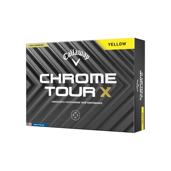 Callaway 2024 Chrome Tour X Golf Balls, Yelow, 12pk