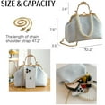 thumbnail image 5 of Vintage Chinese Lace Embroidery Pearl Crossbody Bag Evening Bag with Chain Strap for Women, 5 of 6