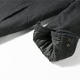 thumbnail image 7 of COEVALS CLUB Men's Hooded Sherpa Lined Flannel Long Sleeve Cotton Solid Snap Button Up Shirts Quilted Jacket (Black/17# Medium), 7 of 7