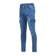 thumbnail image 3 of Pxiakgy jeans for men Mens Stretch Denim Pant Distressed Ripped Freyed Slim Fit Pocket Jeans Trousers Men Jeans Blue + M, 3 of 8