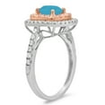 thumbnail image 3 of 1.615 ct Round Cut Simulated Turquoise Solitaire with Simulated Diamond Accents 18K White/Rose Gold Womens Engagement Ring, 3 of 4