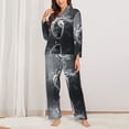 thumbnail image 2 of Pajama Sets for Women 2 Pcs, Heart Illustration Button Down Long Sleeve Sleepwear Lounge PJ Sets, 2 of 6