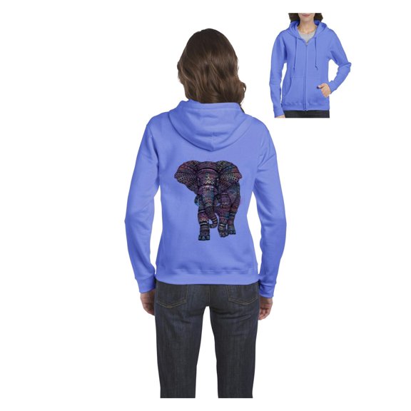 IWPF - Women's Sweatshirt Full-Zip Pullover - Elephant