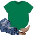 thumbnail image 5 of Women's Classic Versatile Daily Short Sleeved Solid Color Casual Round Neck T Shirt 1, 5 of 5